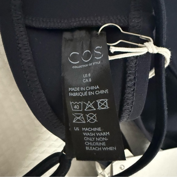 COS Navy Ruffle Bikini Top - Picture 3 of 3